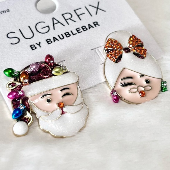 SUGARFIX by BaubleBar Santa & Mrs. Claus Christmas Earrings - Picture 1 of 7